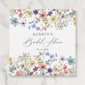 モダン カラフル ワイルドフラワー フラワーブライダルシャワー フェイバータグ (裏面)