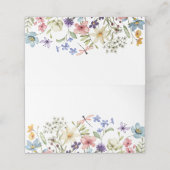 モダン カラフル ワイルドフラワー フラワーブライダルシャワー プレイスカード (外部開封)