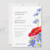 モダン カラフル ワイルドフラワー 招待状 (正面)