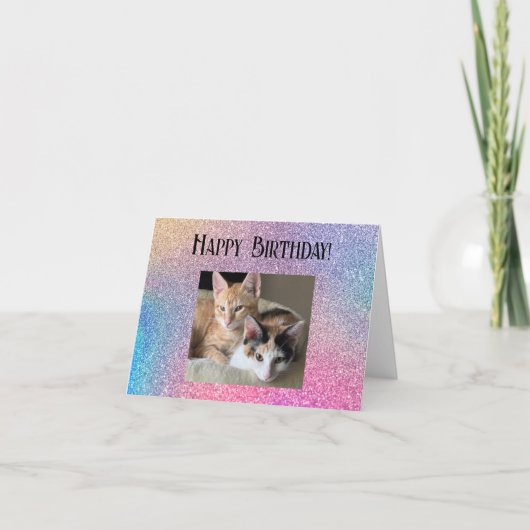 モダン カラフル 写真とテキストを追加 | 誕生日おめでとう カード (正面)