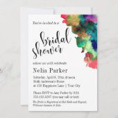 モダン カラフル 水彩 結婚前お祝い 1 招待状 (正面)