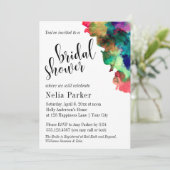 モダン カラフル 水彩 結婚前お祝い 1 招待状 (スタンド正面)