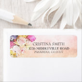 モダン カラフル 水彩 花 ウェディング アドレスラベル ラベル (インサイチュ)