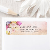 モダン カラフル 水彩 花 ウェディング アドレス ラベル (インサイチュ)