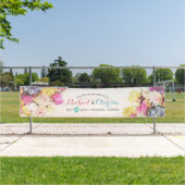 モダン カラフル 水彩 花 ウェディング ウェルカム 横断幕 (インサイチュ)