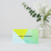 モダン /カラーブロック/緑 名刺 (スタンド正面)