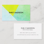 モダン /カラーブロック/緑 名刺 (正面/裏面)