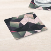 モダン – カラー数々のポリゴン紙コースター スクエアペーパーコースター (アングル)