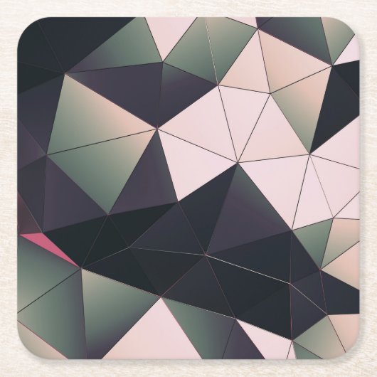 モダン – カラー数々のポリゴン紙コースター スクエアペーパーコースター (正面)