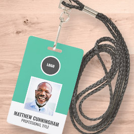 モダン カラー ラウンド ロゴ 従業員名 バーコード バッジ