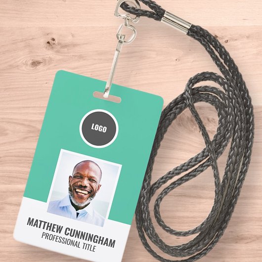 モダン カラー ラウンド ロゴ 従業員名 バーコード バッジ