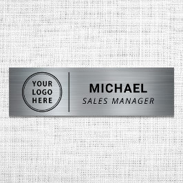 モダン カンパニー ロゴ シルバー 名札