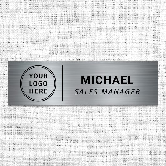 モダン カンパニー ロゴ シルバー 名札