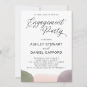 モダン ガーデン ウォーターカラーエンゲージメントパーティー 招待状 (正面)