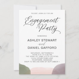 モダン ガーデン ウォーターカラーエンゲージメントパーティー 招待状