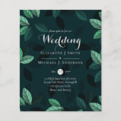 モダン ガーデン リーフ ウェディング 招待状 (予算対応) (正面)