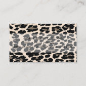 モダン ガーリー エレガント レオパード プリント グリッター リップス 名刺 (裏面)