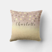 モダン ガーリー グリッター ローズゴールド クッション (裏面)