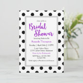 モダン ガーリー シック ドット ブライダル シャワー 招待状 (スタンド正面)