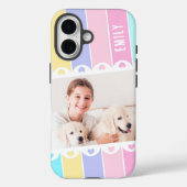 モダン ガーリー ストライプ ハート 写真 名前入り Case-Mate iPhoneケース (裏面)
