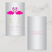 モダン・ガーリー・ファニー 愛に満ちたピンクのフラミンゴ 名刺 (正面/裏面)