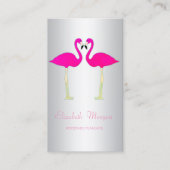 モダン・ガーリー・ファニー 愛に満ちたピンクのフラミンゴ 名刺 (正面)