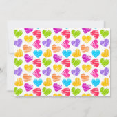 モダン ガーリー ヴィブラント ハーツ バレンタインデーパーティー 招待状 (裏面)