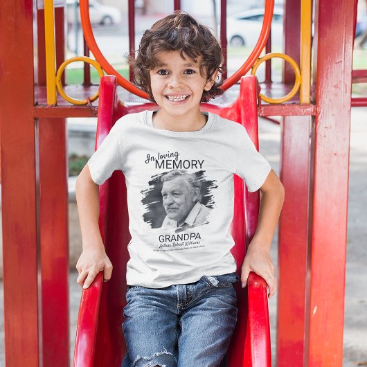 モダン | キッズ | おじいちゃん 写真 メモリアル Tシャツ