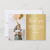 モダン キッズ ゴールド フォト サンクス カード (正面)
