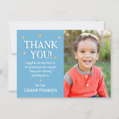 モダン キッズ フォト スターズ サンクス カード (正面)