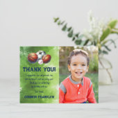 モダン キッズ フォト スポーツ サンクス カード (スタンド正面)