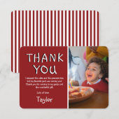 モダン キッズ フォト バースデー | サンクス カード (正面/裏面)