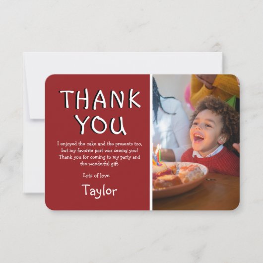 モダン キッズ フォト バースデー | サンクス カード (正面)