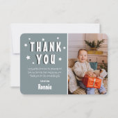 モダン キッズ フォト バースデー | スター ありがとうカード サンキューカード (正面)