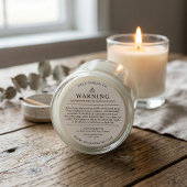 モダン キャンドル パッケージ 警告ラベル 白 ラウンドシール