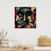 モダン，キュビズム，抽象芸術，アート，ポスター ポスター (キッチン)