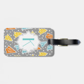 モダン,クファンキーリスマスの木のパターン,モノグラム ラゲッジタグ (裏面横)