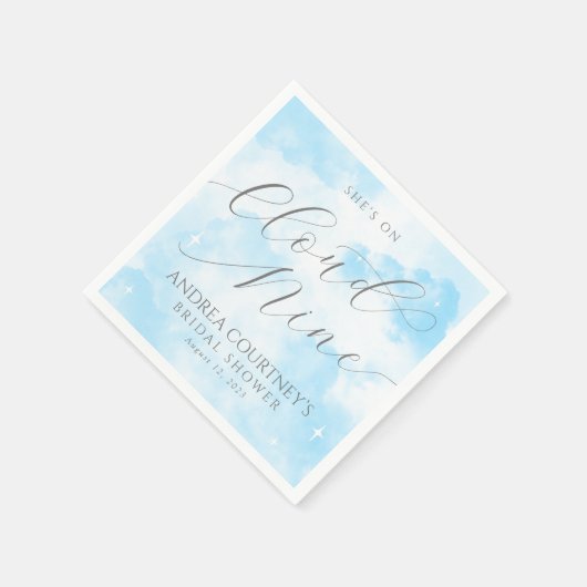 モダン クラウド ナイン 夢のようなパステル ブルー ブライダル シャワー スタンダードカクテルナプキン (角)
