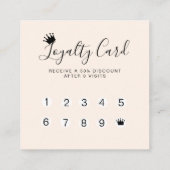 モダン、クラウン10カードロイヤリティ名刺 スクエア名刺 (裏面)