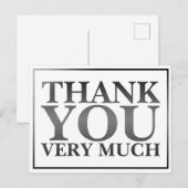 モダン クラシック エレガント ブラック 印刷された感謝の意を表すカード ポストカード (正面/裏面)