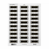 モダン クラシック ゴールド ブラック ホワイト ラインパターン ラベル (フルシート)