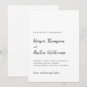 モダン クラシック シンプル スクリプト ウェディング 招待状 (正面/裏面)