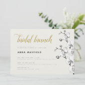 モダン クラシック ブラック ホワイト オーキッド ブライダル ブランチ 招待状 (スタンド正面)