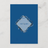 モダン クラシック ブルー リーフ ゴールド ウェディング レセプション エンクロージャーカード (裏面)