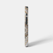 モダン クラック ゴールド ホワイト大理石 iPhoneケース (左側面)