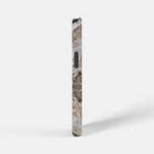 モダン クラック ゴールド ホワイト大理石 iPhoneケース (右側面)