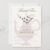 モダン クラッシィ アネモネ フラワル ボーホー ブライダル ティーパーティー 招待状 (正面)