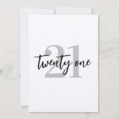 モダン クラフト エレガント 21歳の誕生日 招待状 (裏面)