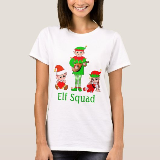 モダン クリスマスエルフ スクワッド Tシャツ (正面)