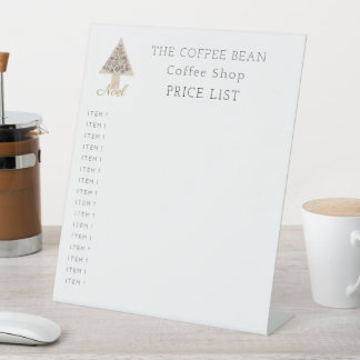 モダン クリスマス コーヒーショップ ブランディング 台座サイン